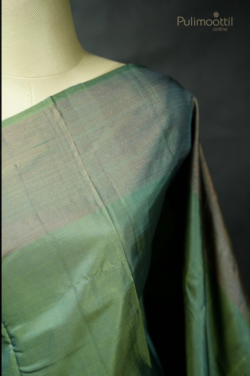 Olive Green Colour Kanchipuram Soft Silk Saree