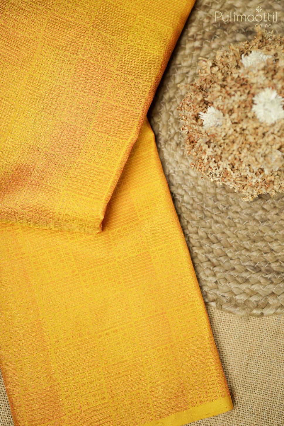 Mustard Yellow Colour Kanchipuram Designer Saree