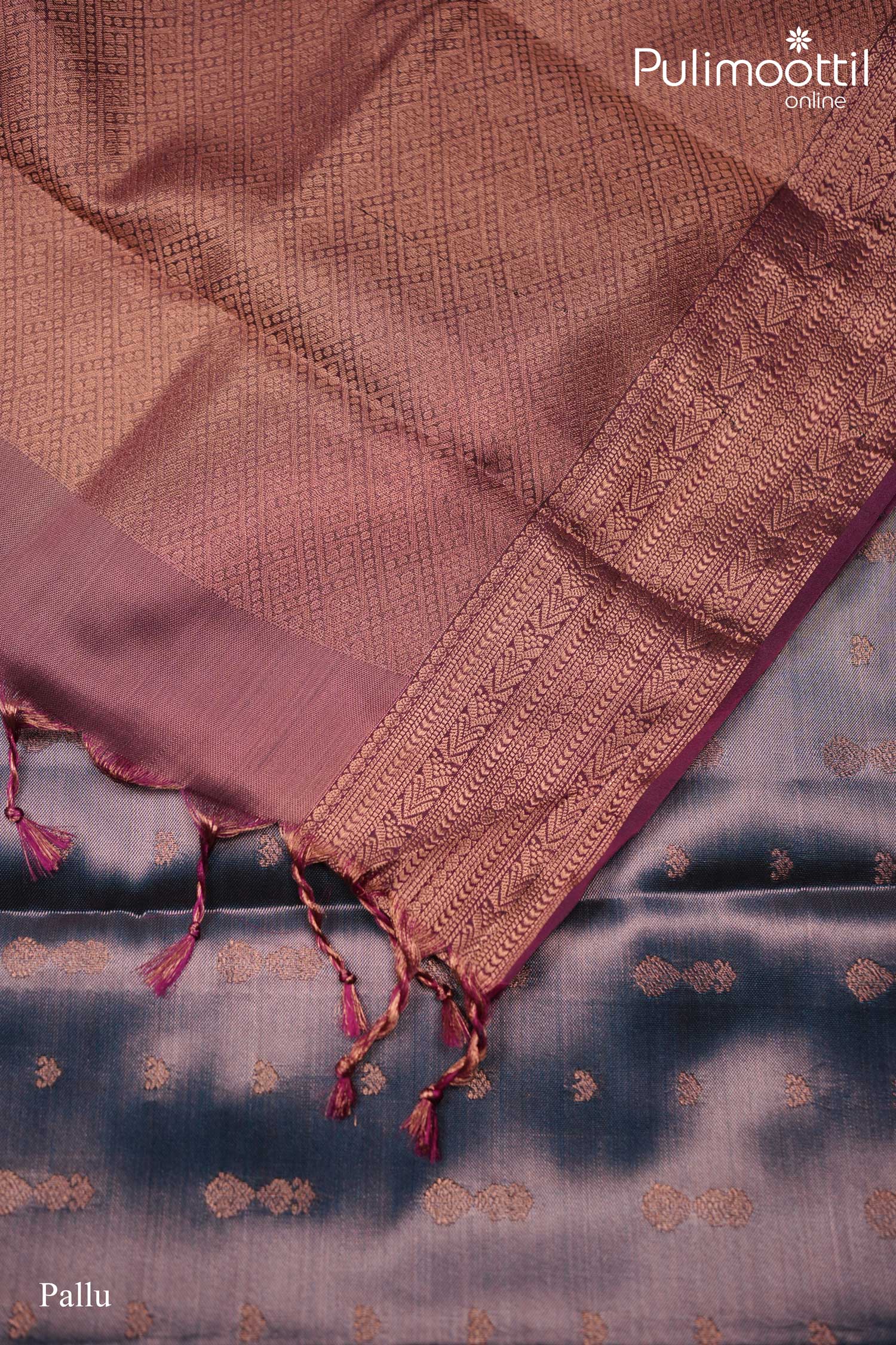 Grey Colour Tissue Semi Silk Saree.