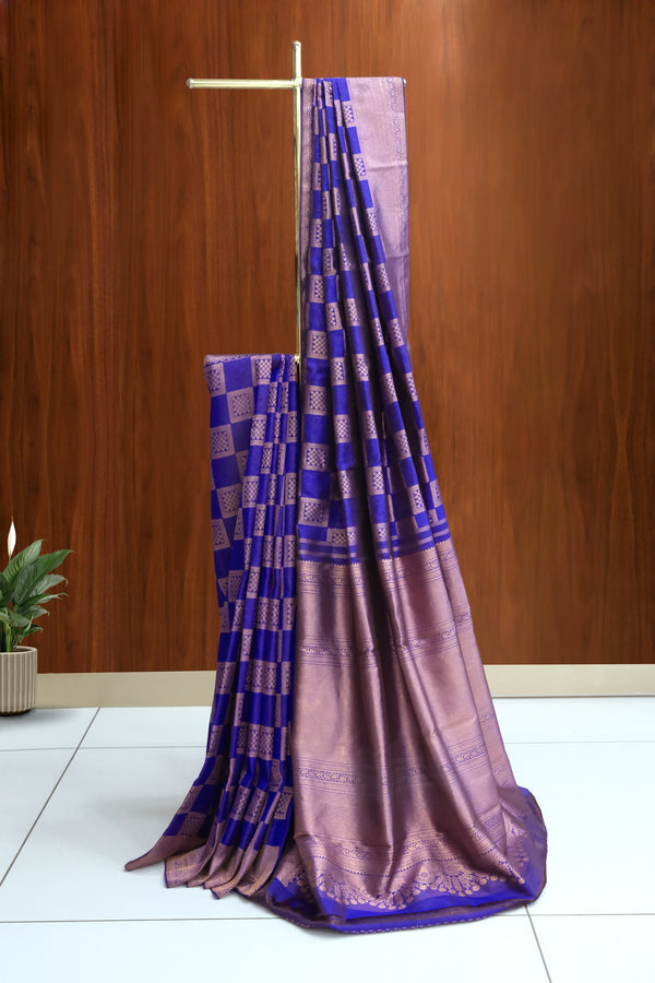 Violet Color Kanchipuram Brocade Saree