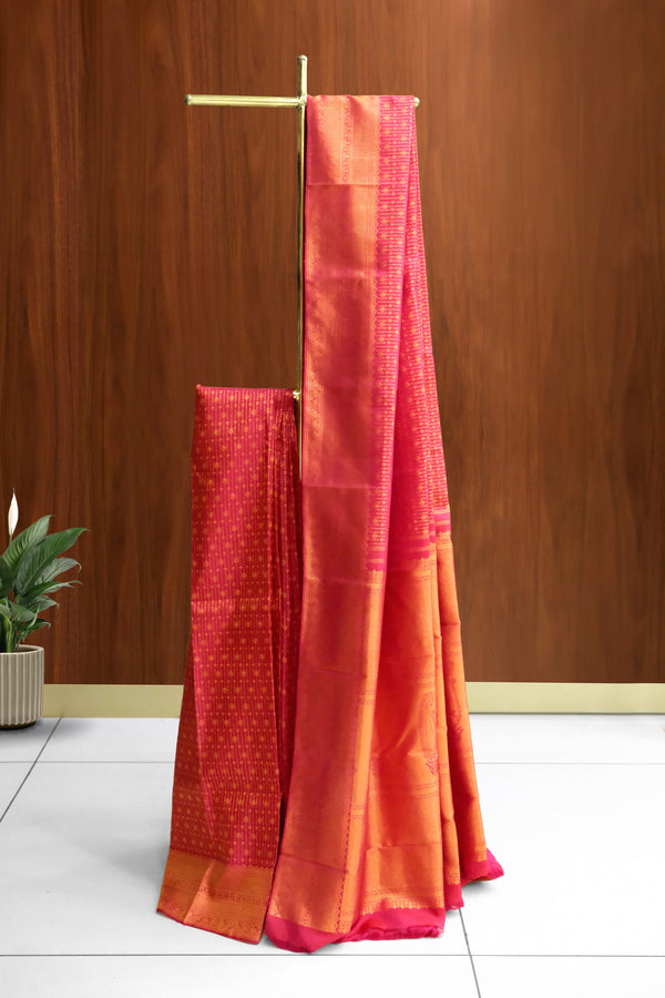 Rani Pink Color Kanchipuram Brocade Saree