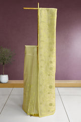 Pastel Green Color Organza Saree