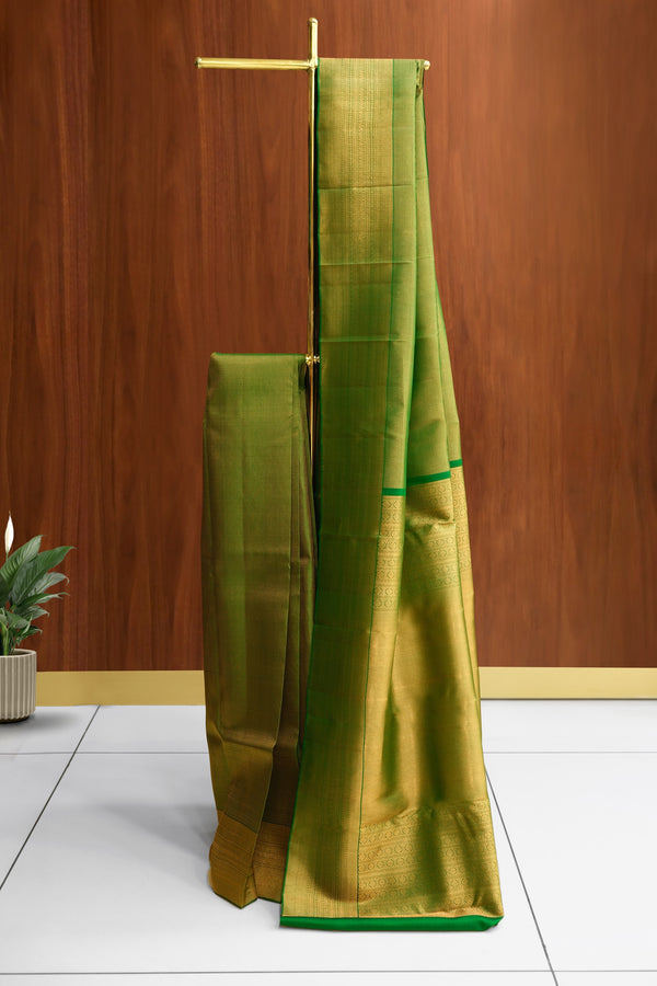 Green Color Kanchipuram Brocade Saree