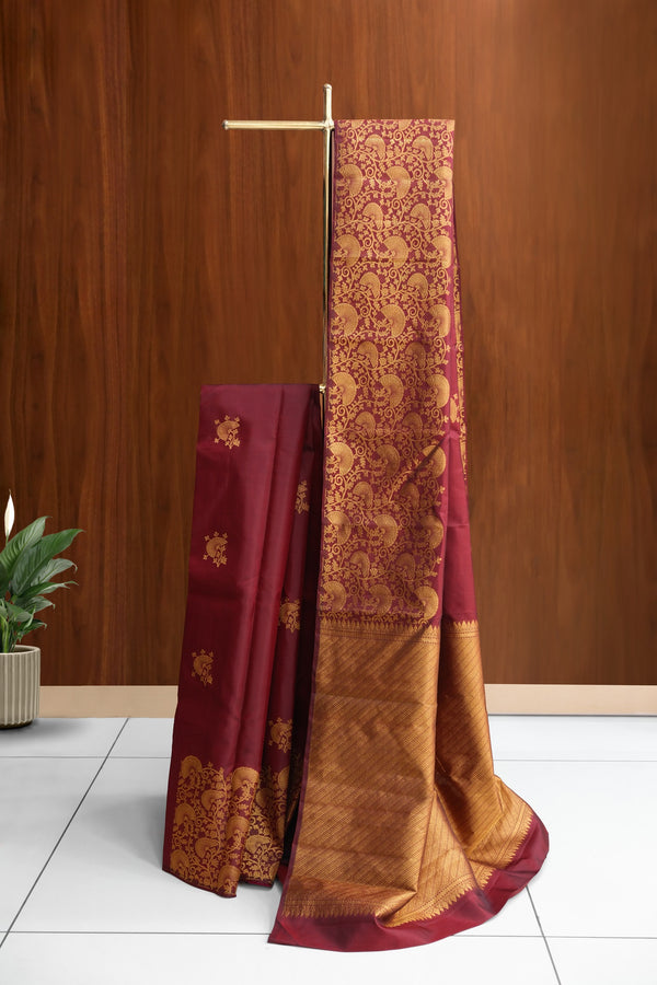 Maroon Color Kanchipuram Saree