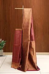 Wine Color Kanchipuram Silk Saree