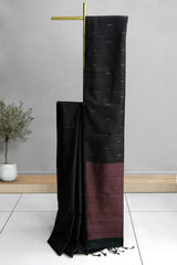 Black Color Kanchipuram Soft Silk Saree