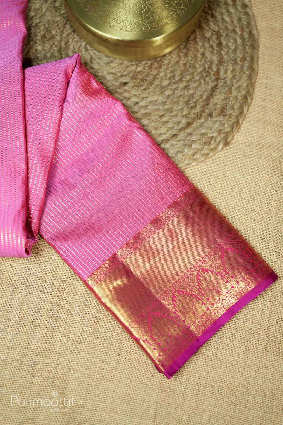 Pastel Pink Colour Semi Silk Saree