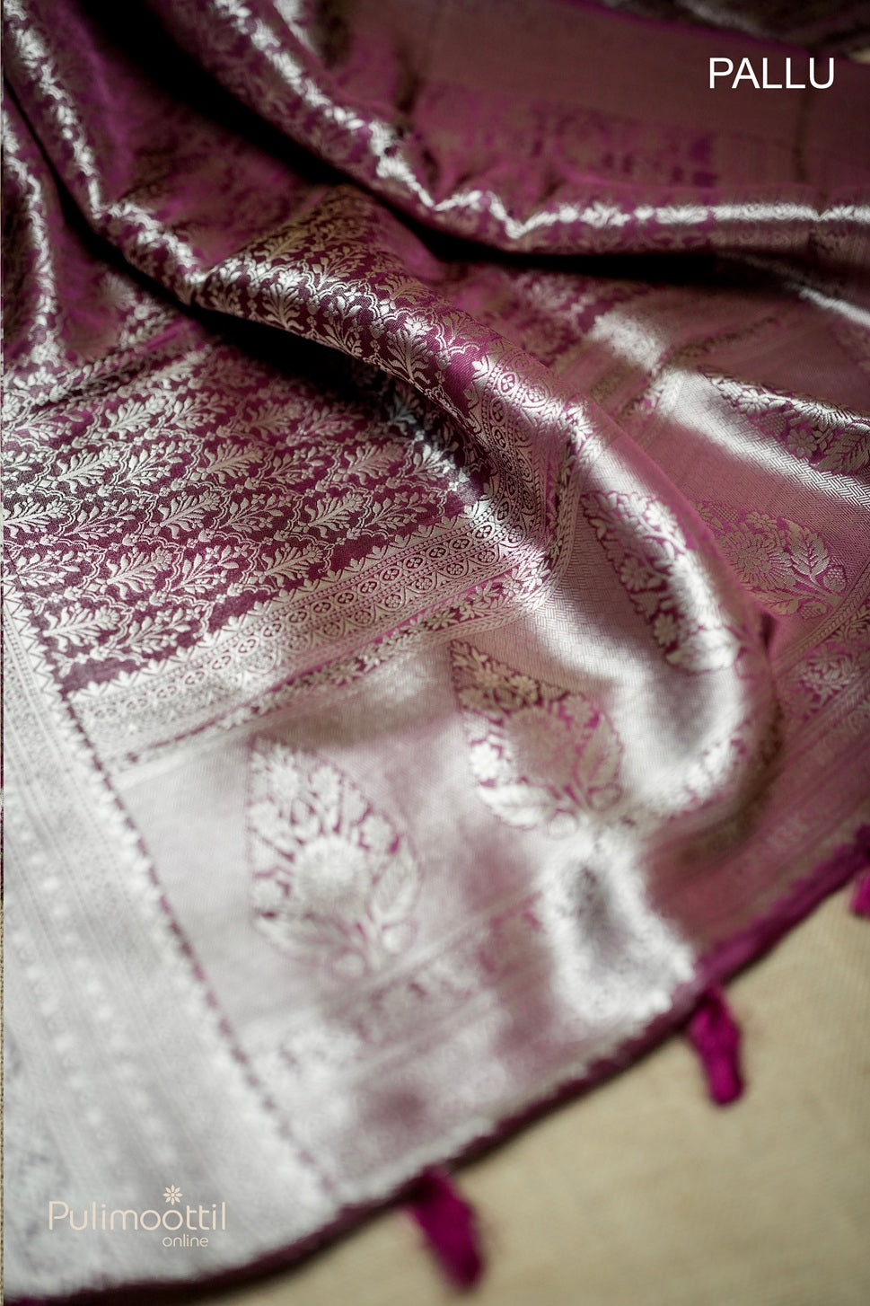 Purple color Banarasi saree