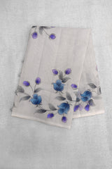 Light Grey Color Organza Saree