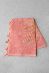 Peach Color Organza Saree