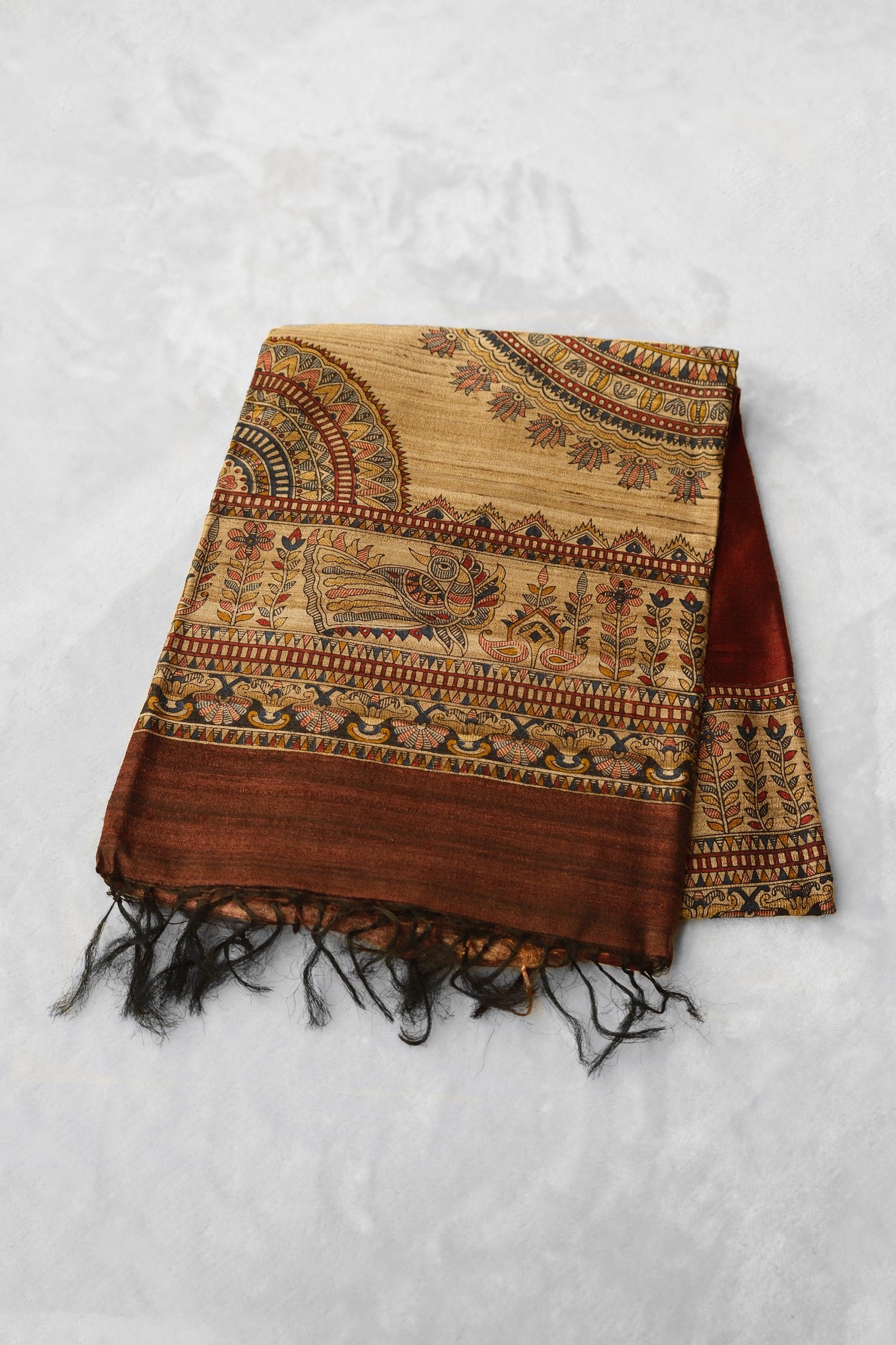 Maroon Color Jute Silk Saree