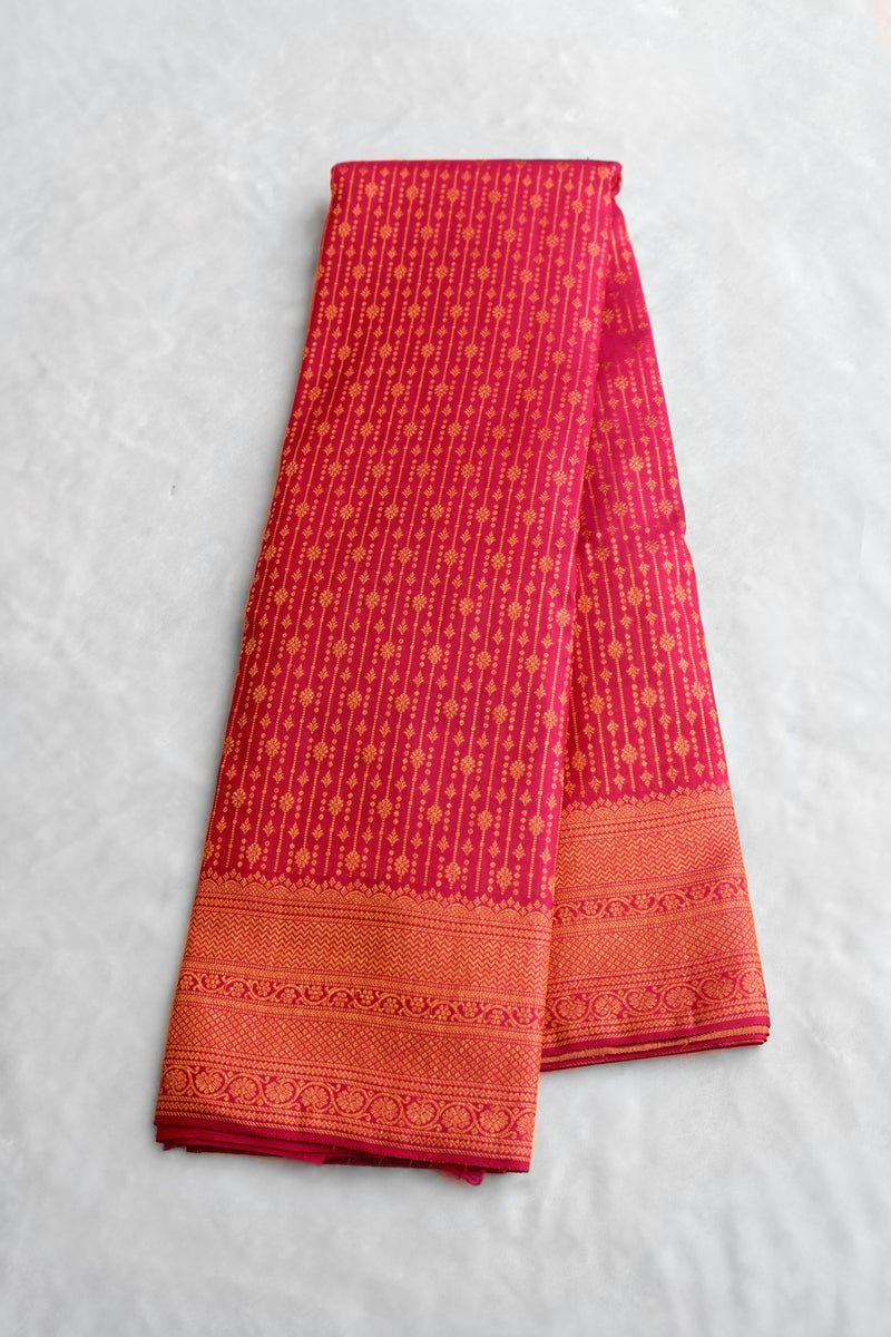 Rani Pink Color Kanchipuram Brocade Saree