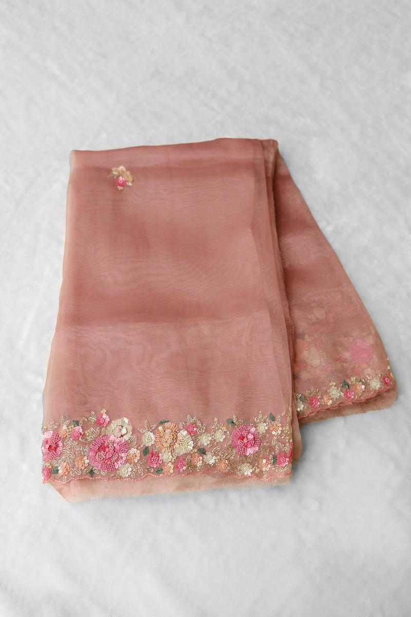 Onion Pink Organza Saree