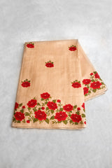 Ivory Color Tussar Silk Saree