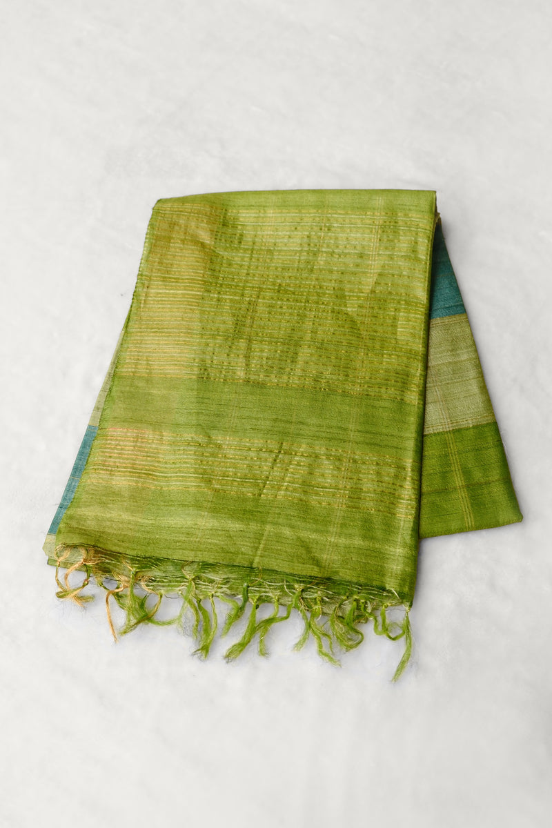 Multi Color Tussar Silk Saree