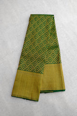 Dark Green Color Kanchipuram Brocade Saree