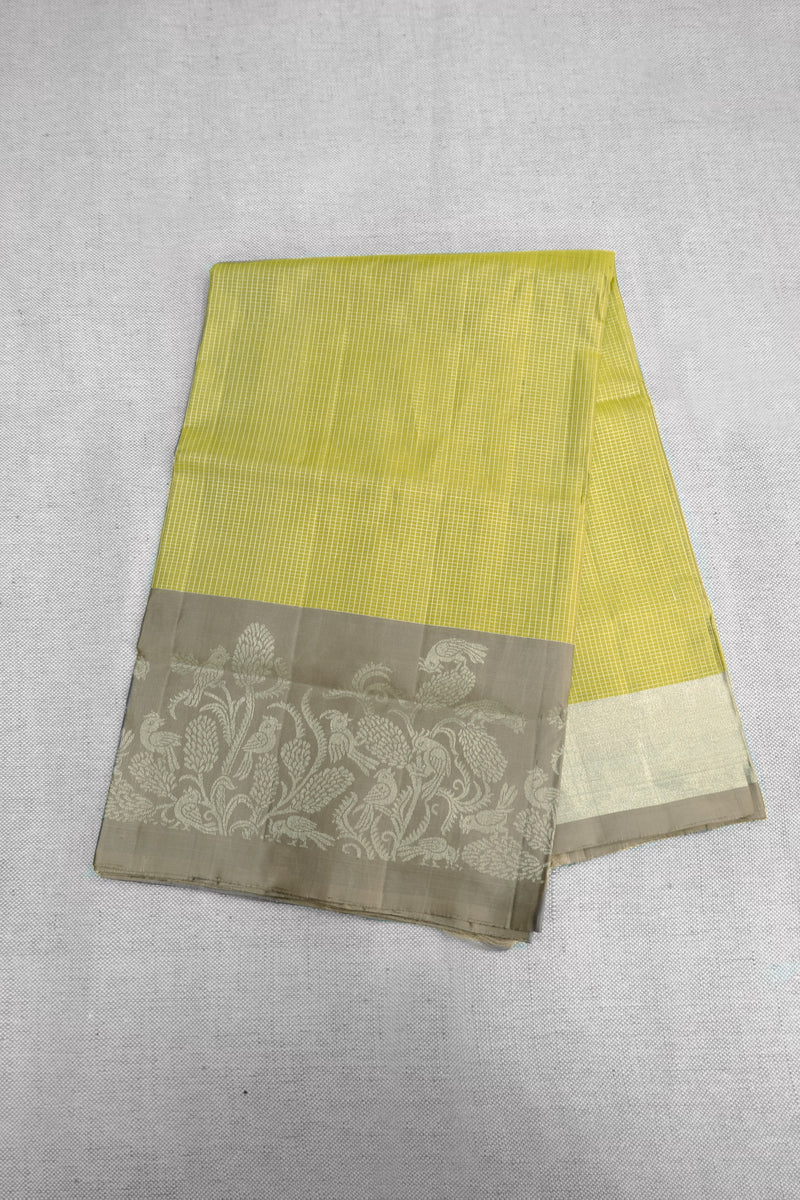 Pista Green Color Kanchipuram Soft Silk Saree