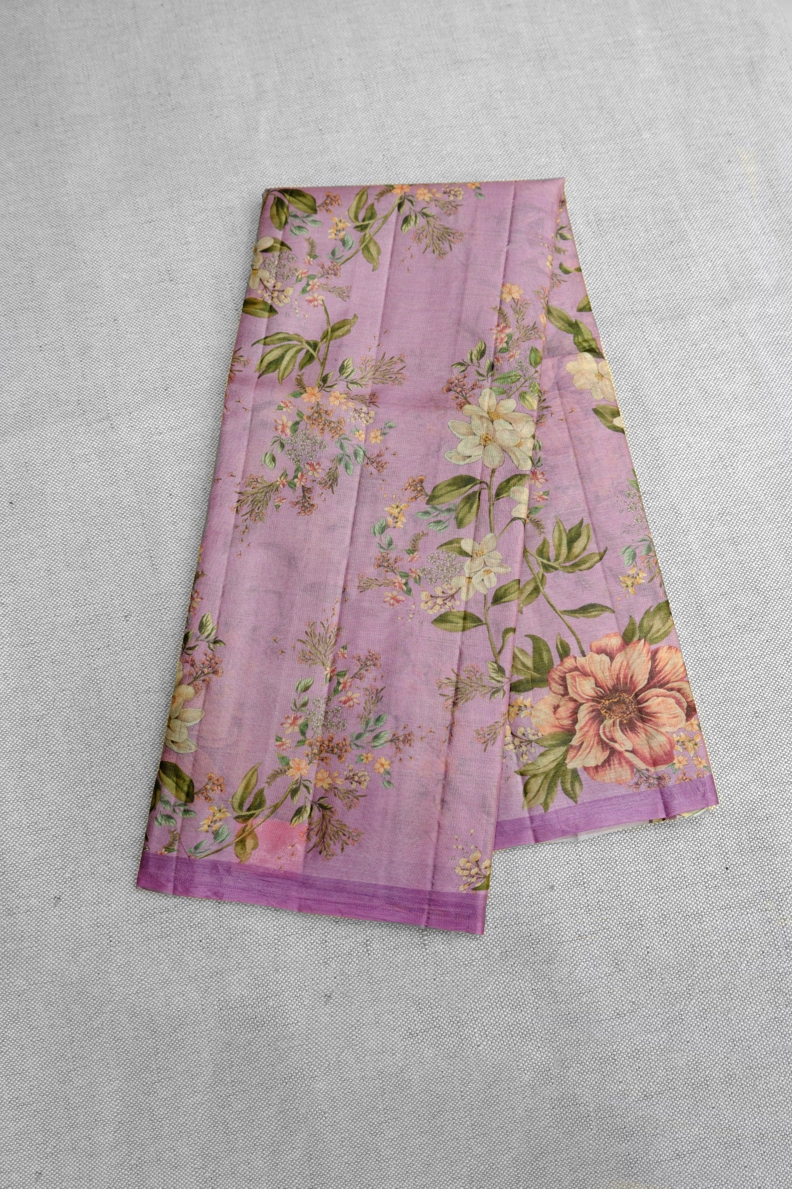 Lavender Color Tussar Silk Saree