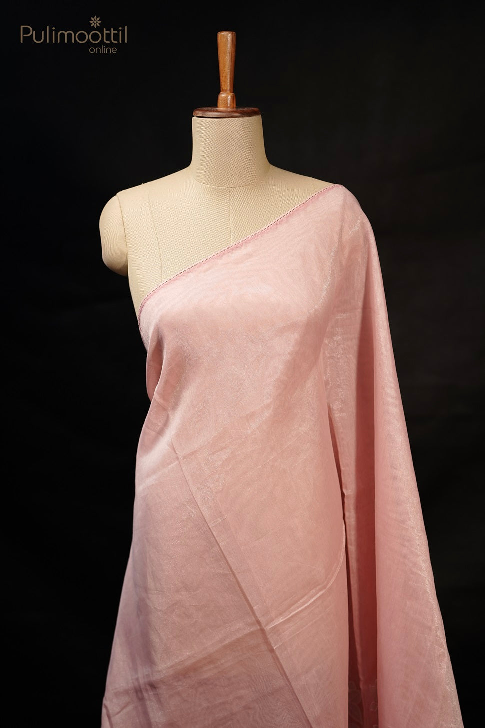 Light Peach Colour Organza Fancy Saree with Appliqué Work