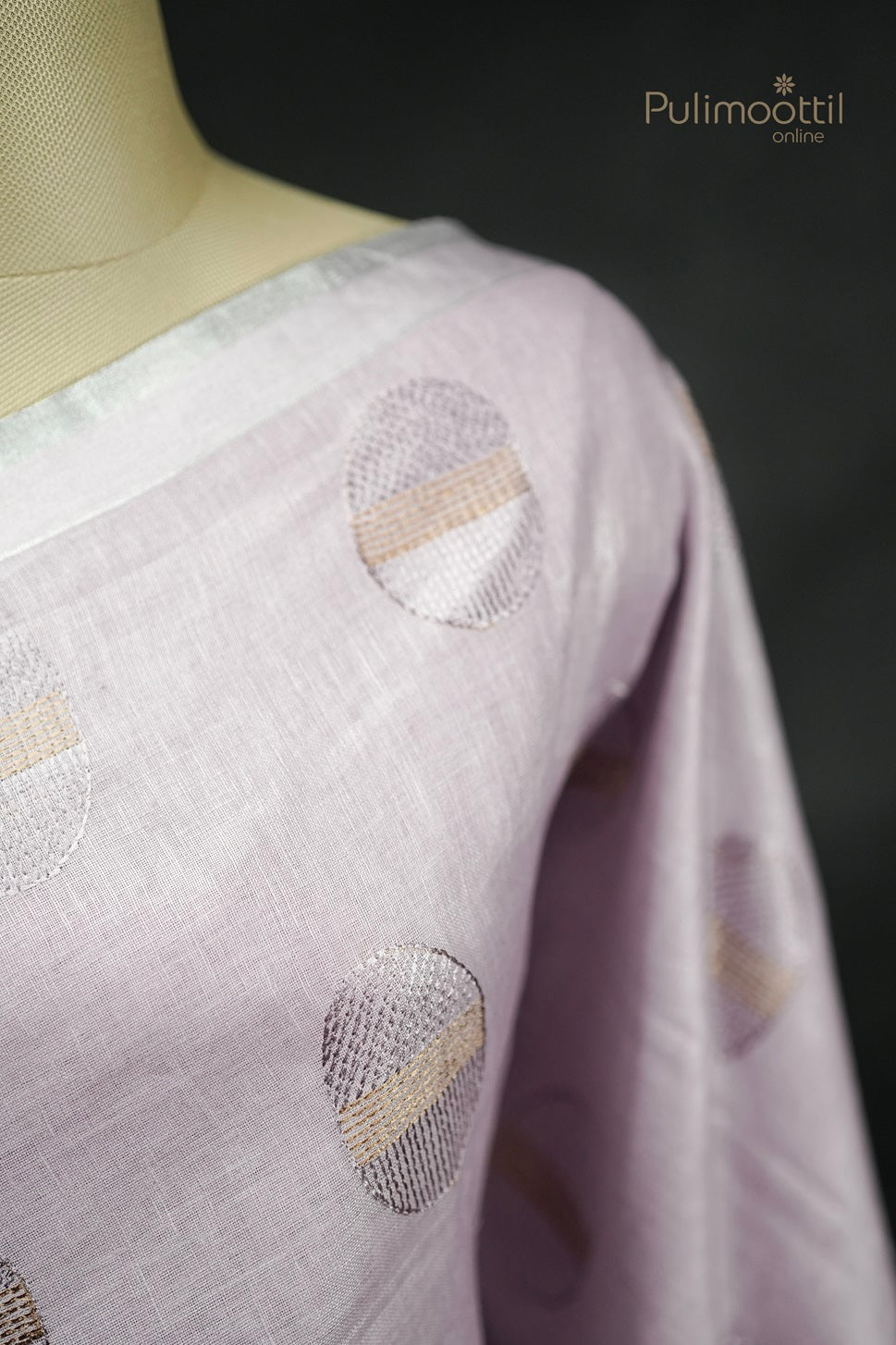 Pastel Lavender Colour Linen Silk Saree