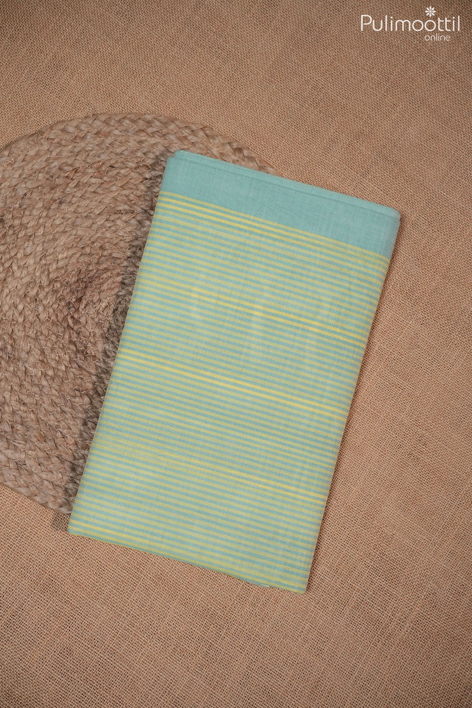 Mint green color handloom cotton saree