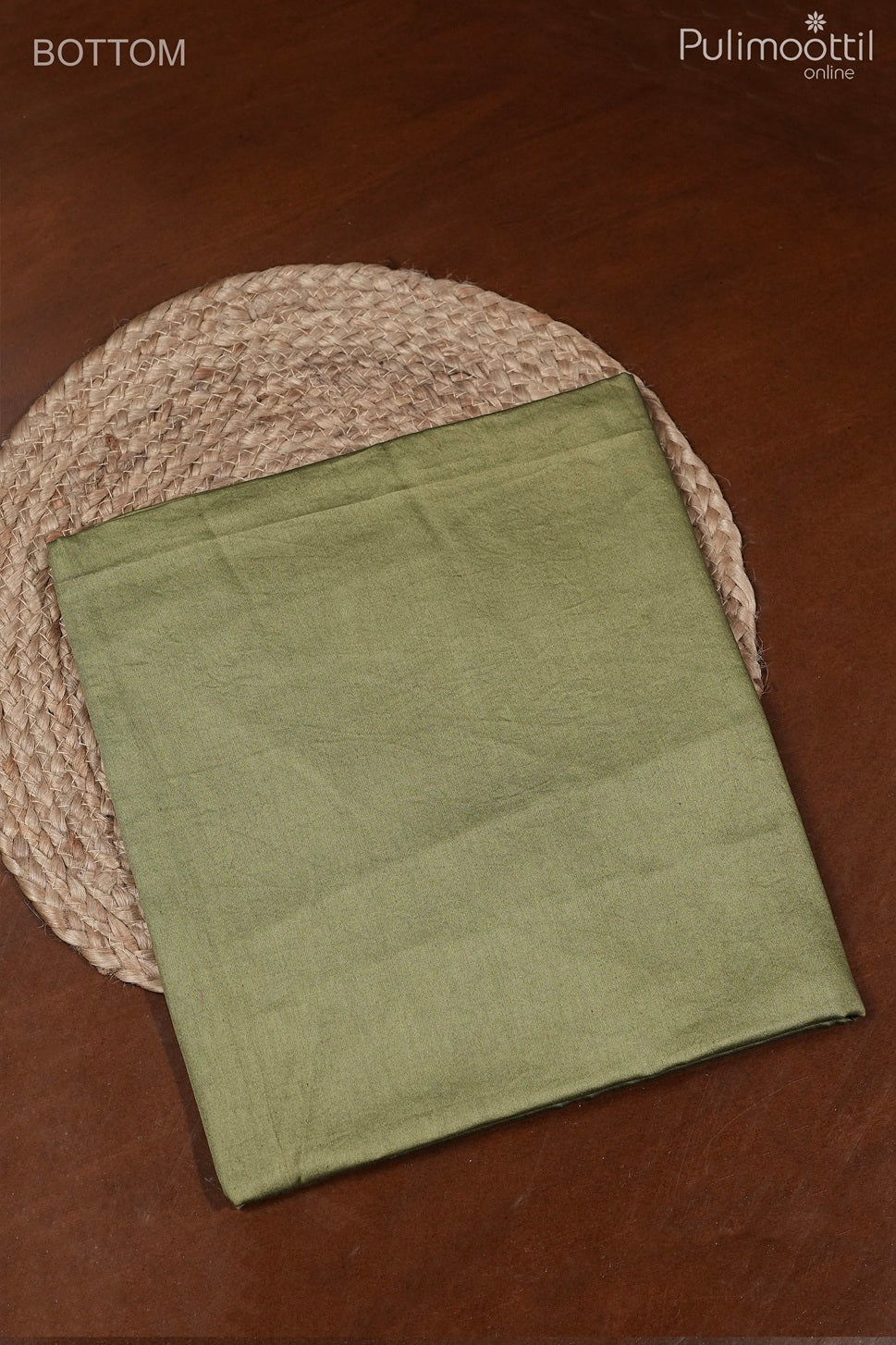 Pastel Olive Green Tussar Silk Unstitched Salwar Set
