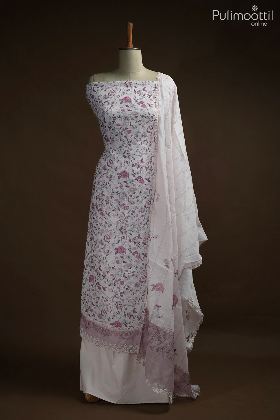 PASTEL PINK LINEN UNSTITCHED SALWAR SET