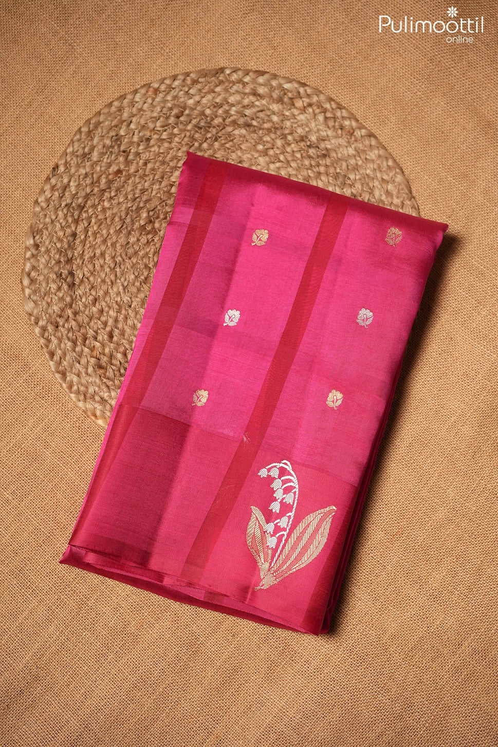 Rani pink color Mango silk saree