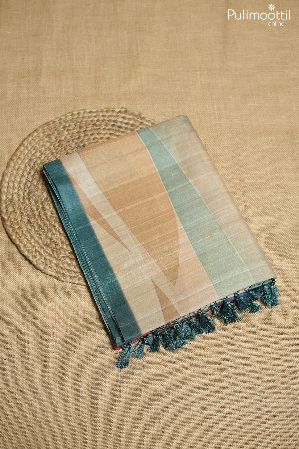 Multi color jute silk saree