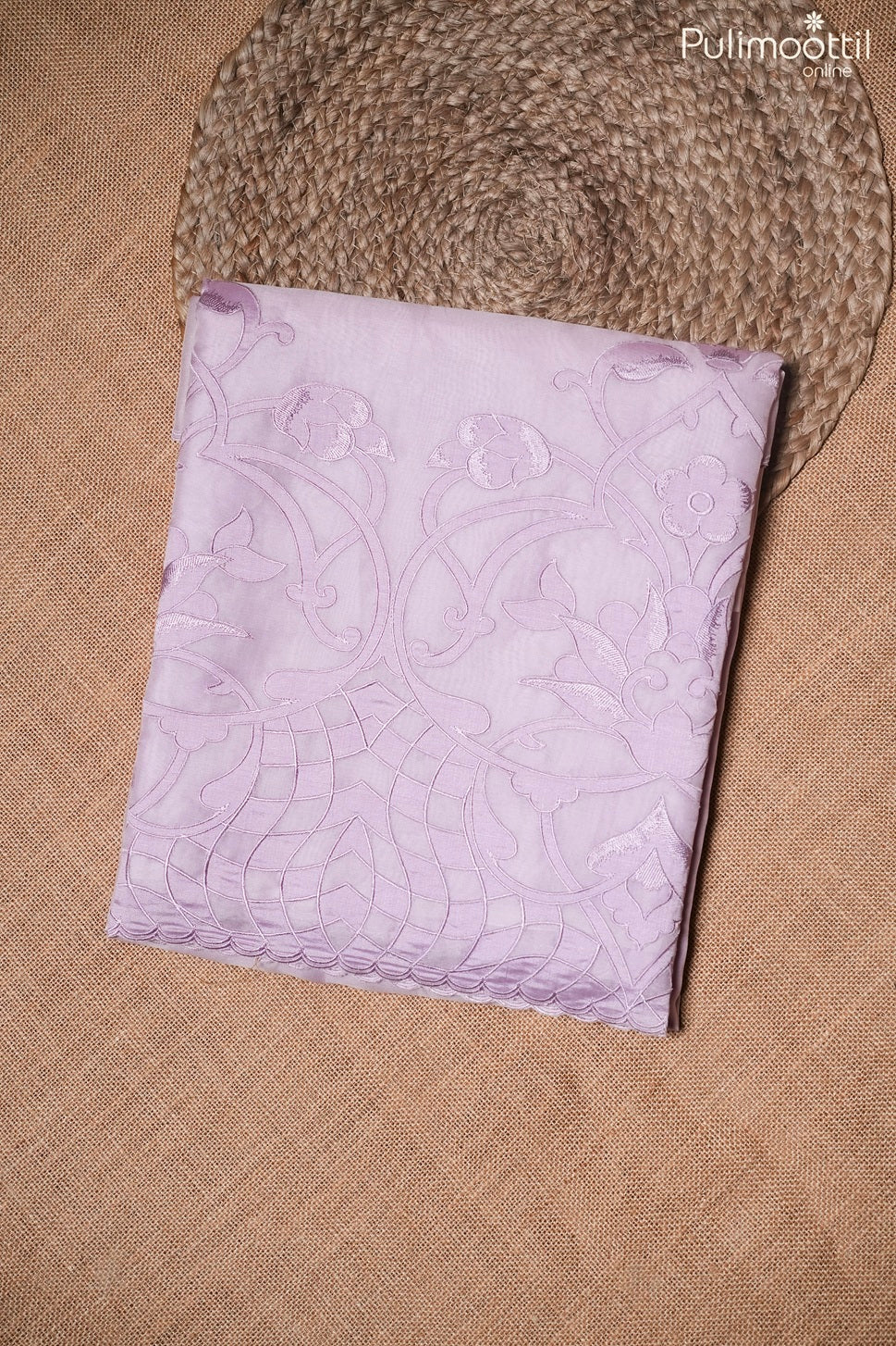 Lavender color organza saree