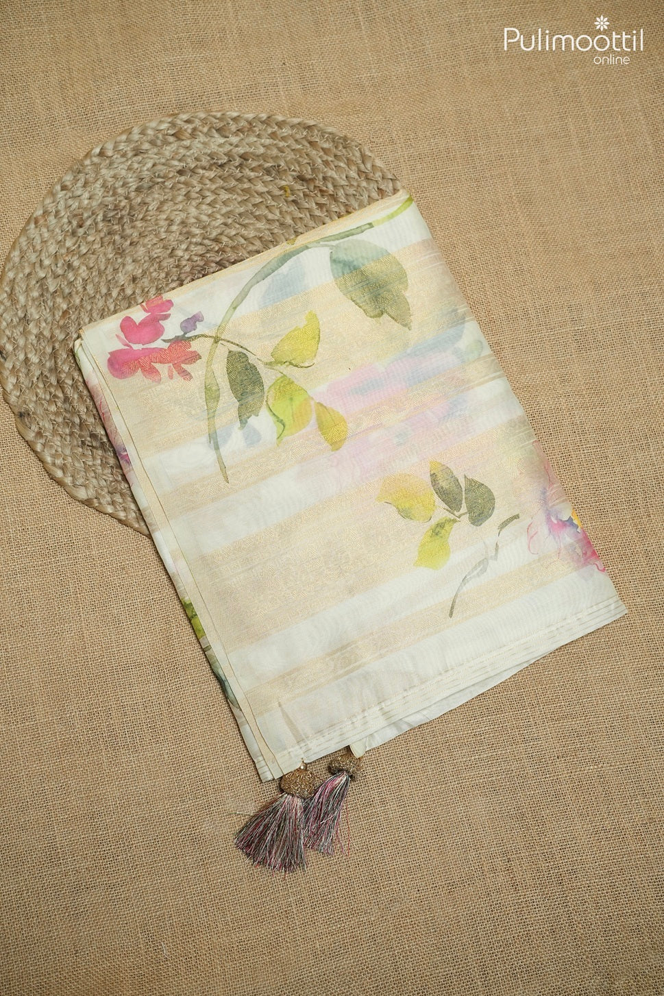 Off-white color traditional fancy saree