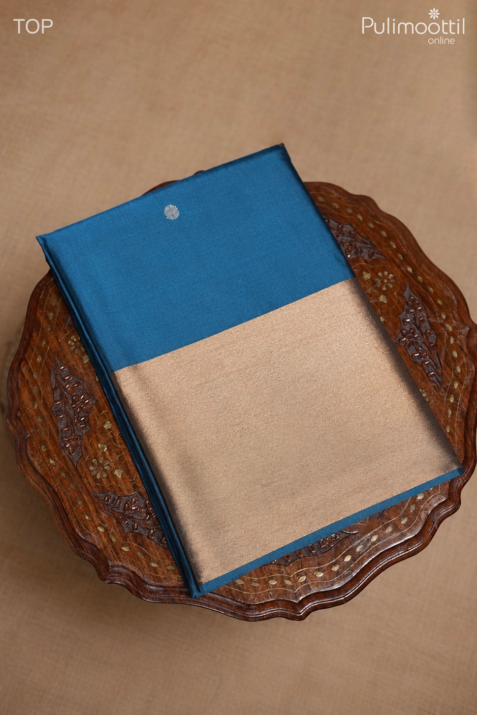 PRUSSIAN BLUE PURE SILK UNSTITCHED SALWAR SET