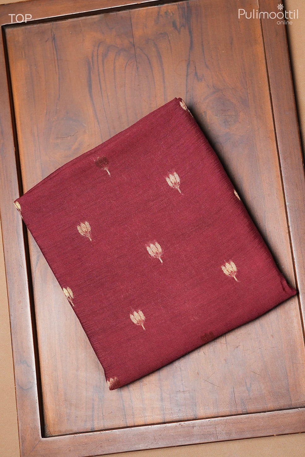 Maroon Maheshwari Silk Unstitched Salwar Set