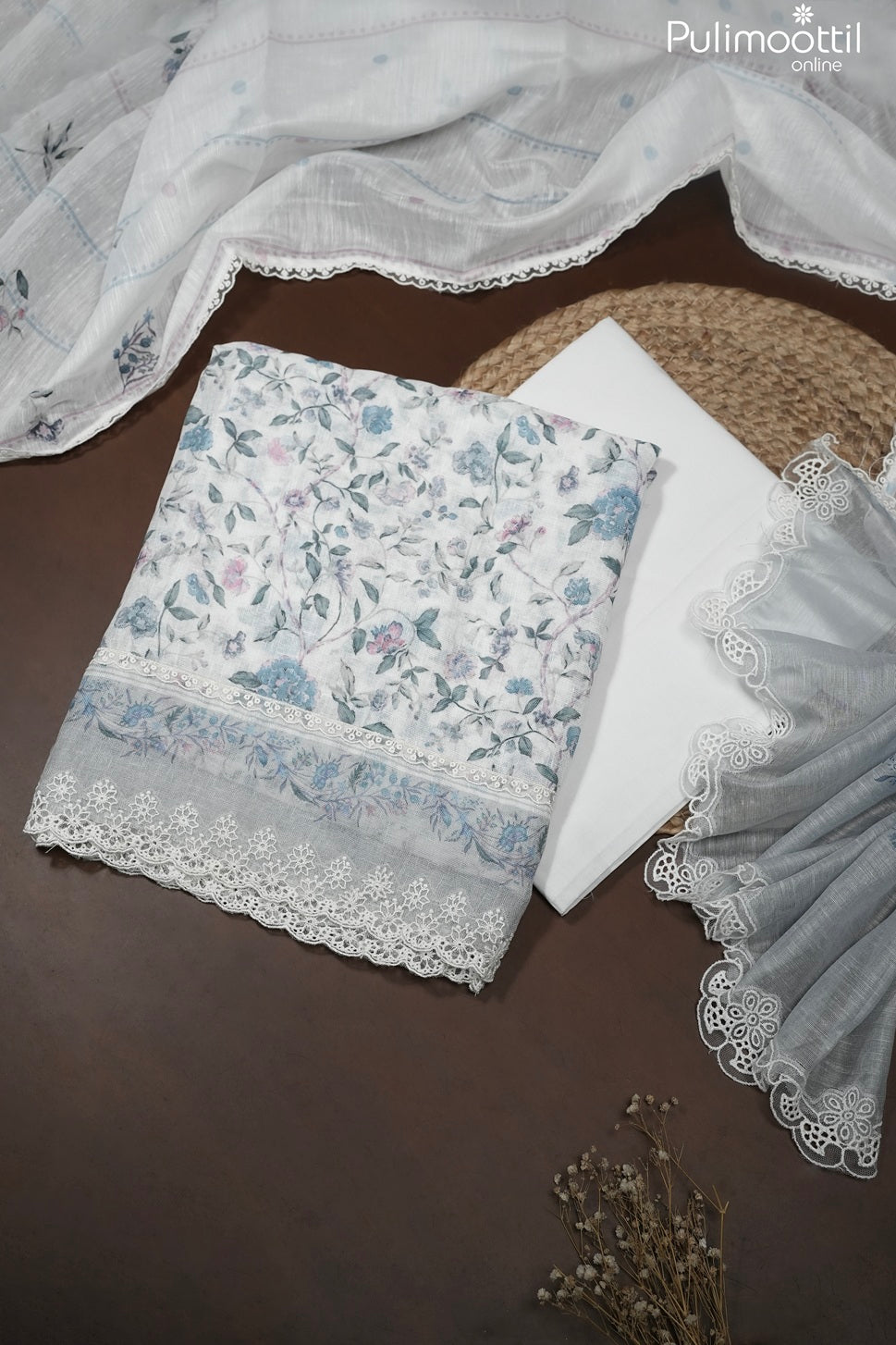 OFF WHITE LINEN UNSTITCHED SALWAR SET