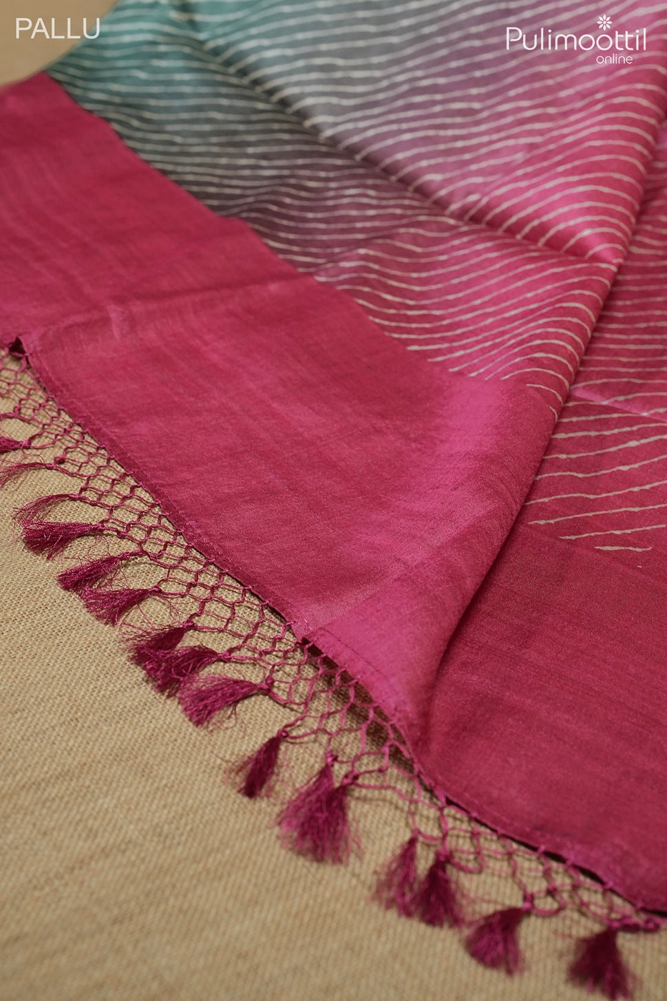 Multi color Tussar silk saree