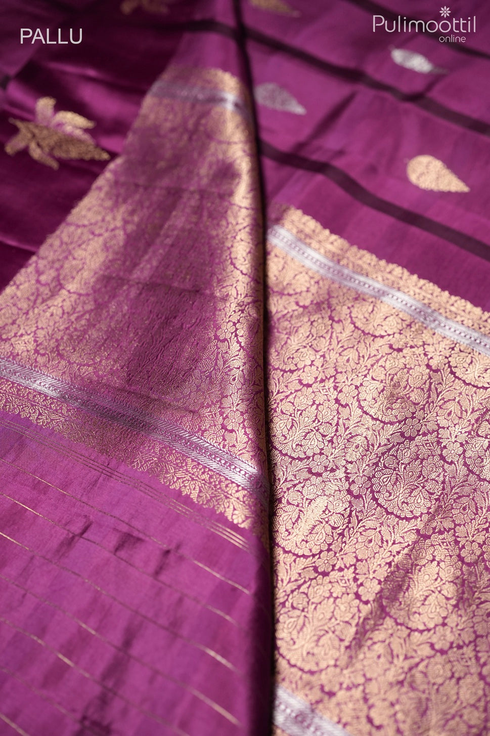 Magenta color Mango silk saree