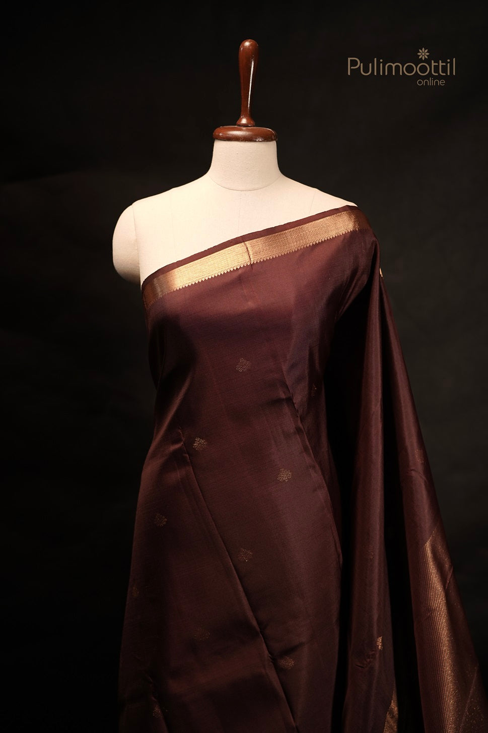 Coffee Brown Colour Kanchipuram Soft Silk Saree