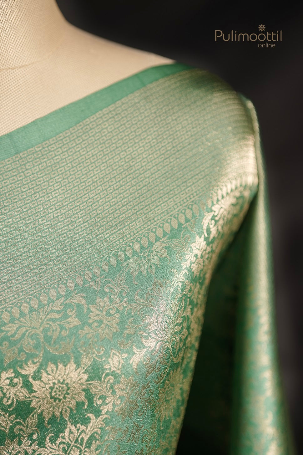 Jade Green Colour Kanchipuram Banarasi Silk Saree