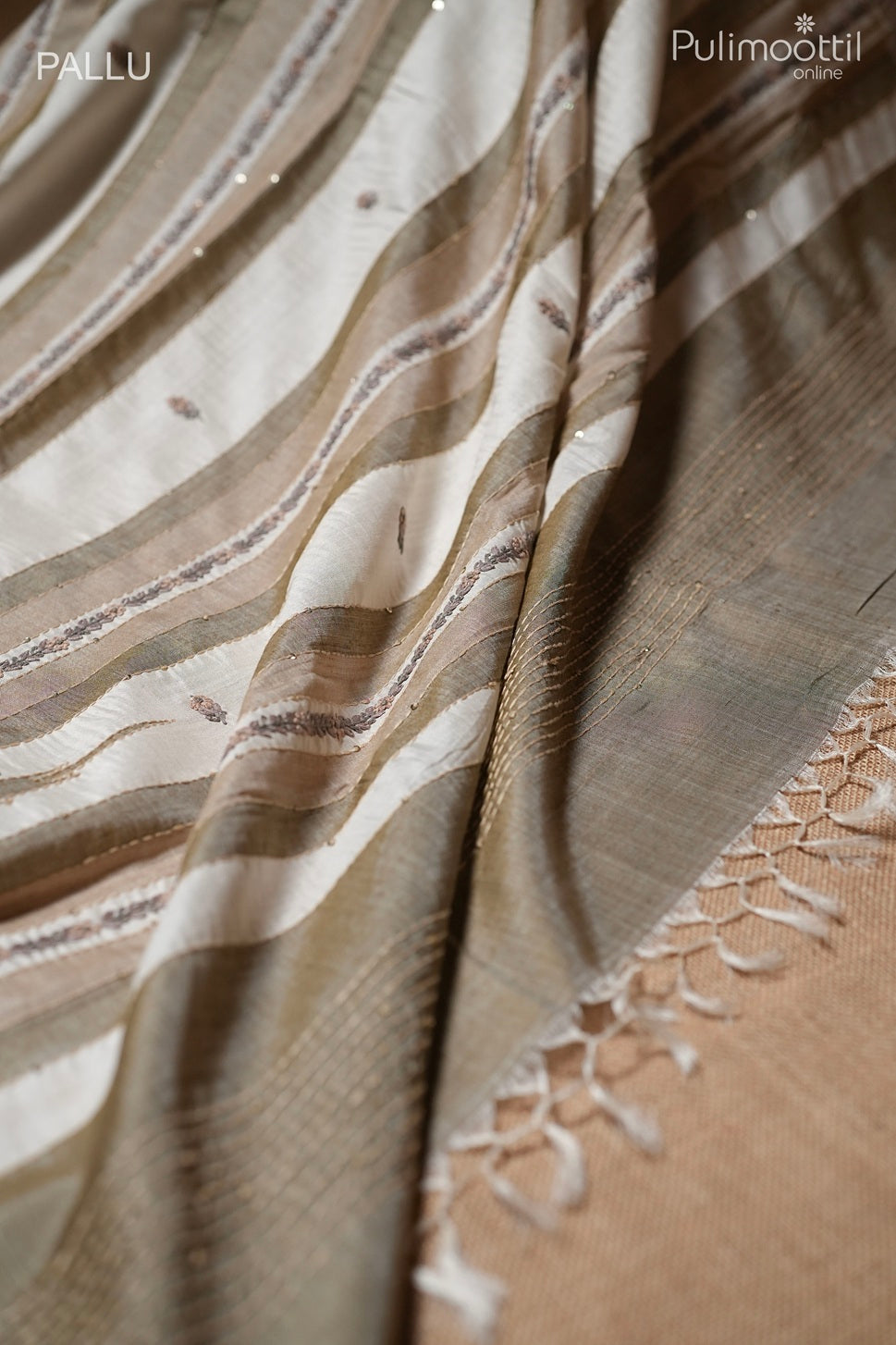 Multicolor jute silk saree