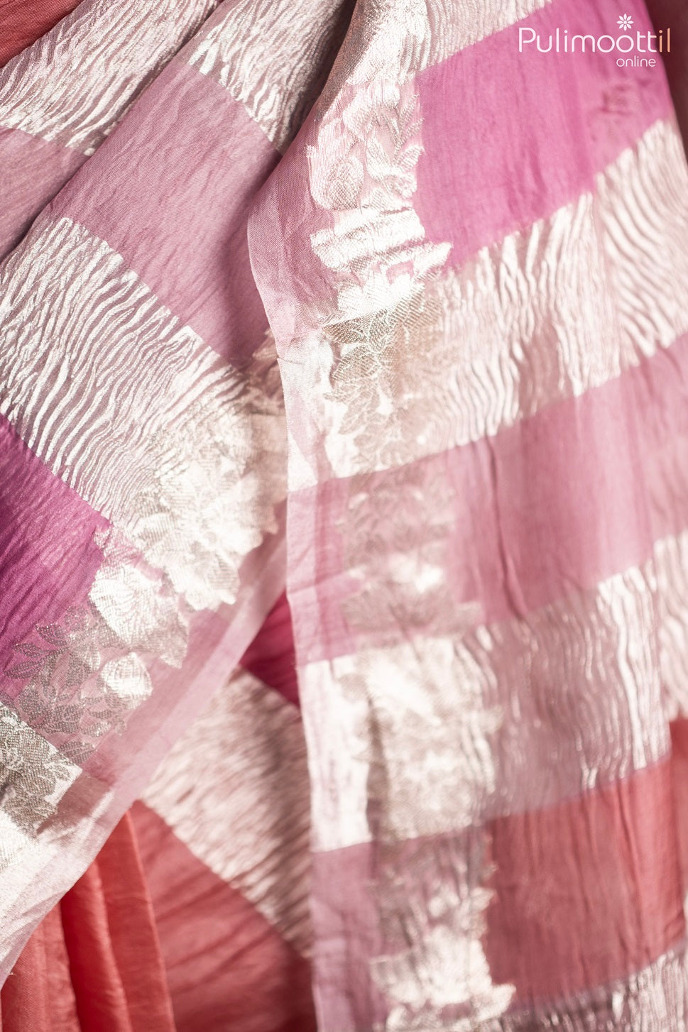 Multi colour fusion organza saree.