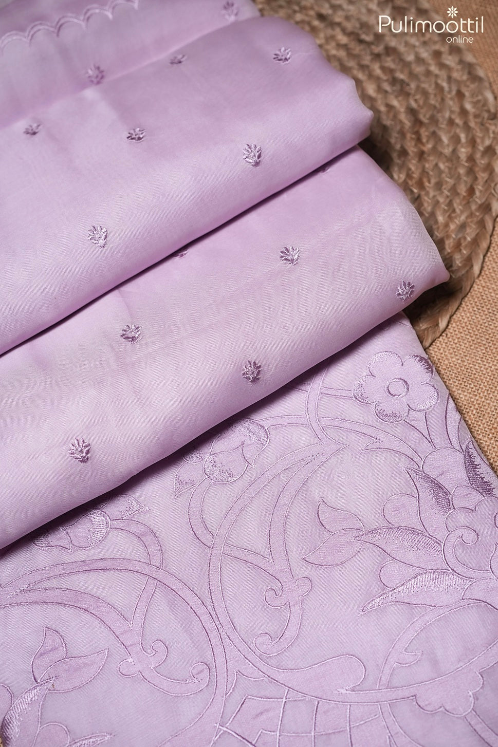 Lavender color organza saree