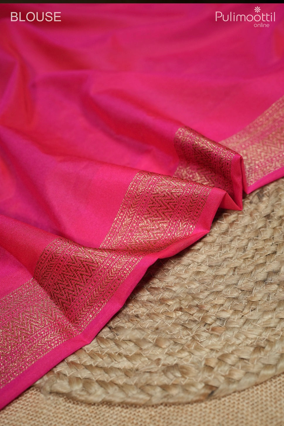Rani pink color Banarasi saree