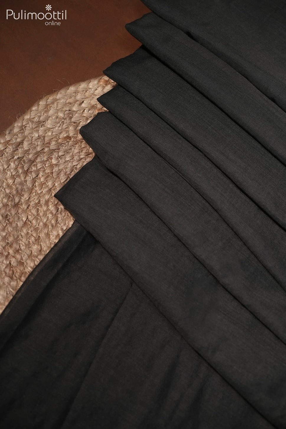 Black colour Mull Cotton saree