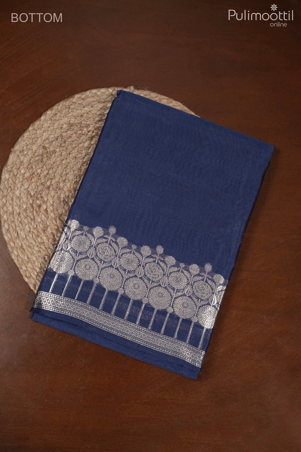 Blue Chanderi Silk Unstitched Salwar Set