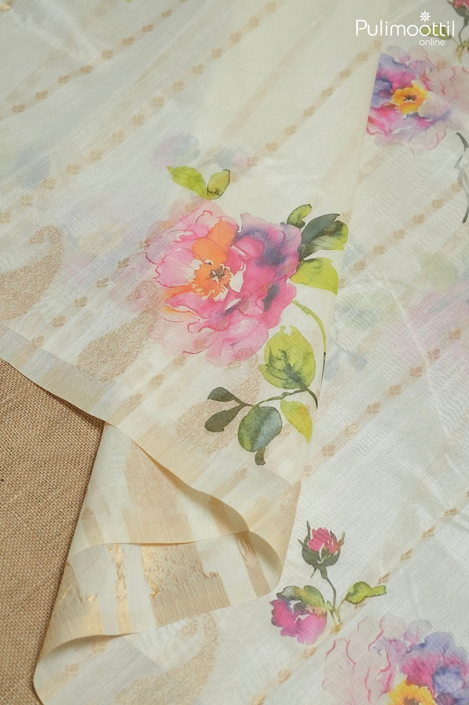 Off-white color traditional fancy saree