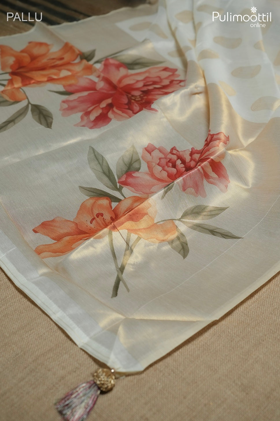 Off white color traditional fancy saree
