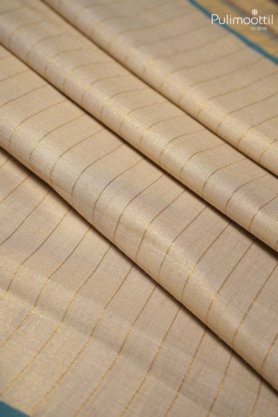 Kerala traditional golden tissue set saree