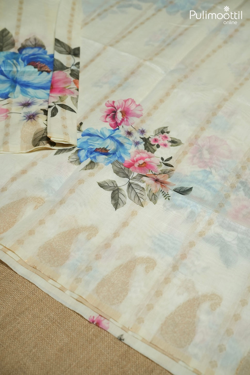 Off white color traditional saree