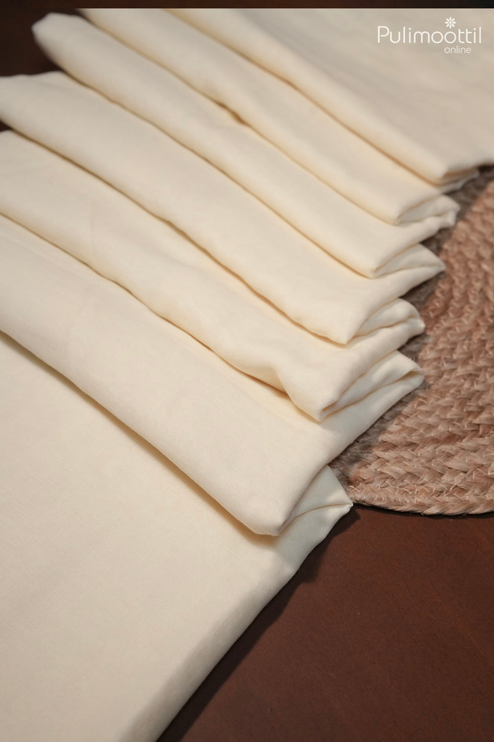 Off-white colour Mul Cotton saree