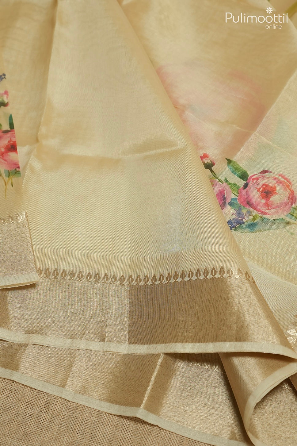 Golden tissue traditional fancy saree